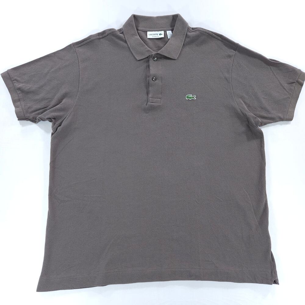 Lacoste Classic Fit Polo Shirt Men's XXL Gray Pique Cotton Crocodile Logo